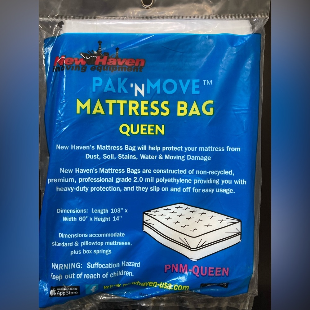 Pak’N’Move mattress bag, Queen size. Fits pillow top also.